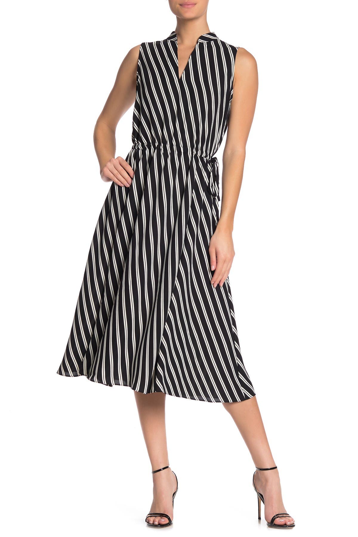 drawstring waist midi dress