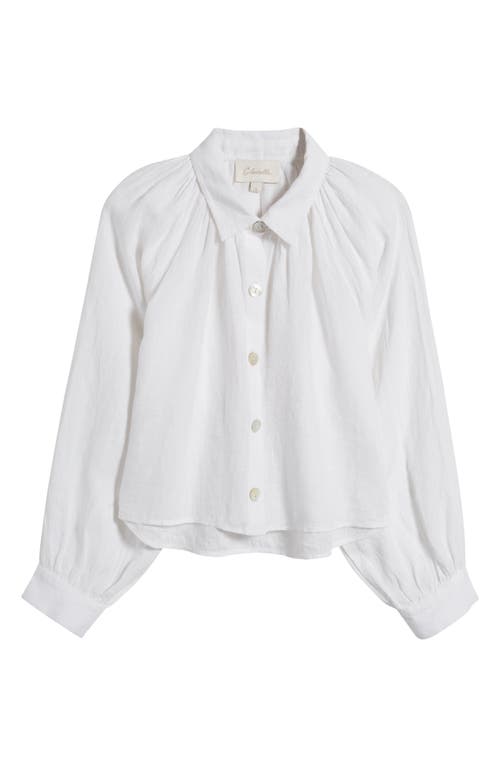 Shop Cleobella Negara Linen Button-up Shirt In White