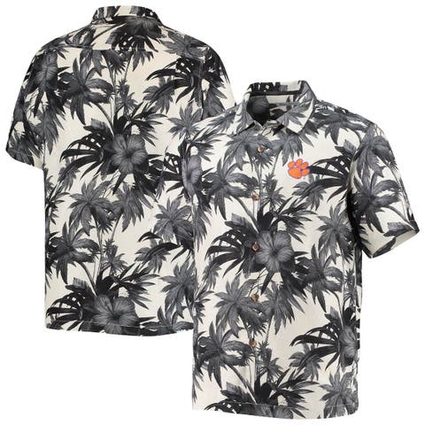 Men's Tommy Bahama Black Clemson Tigers Harbor Island Hibiscus Button ...