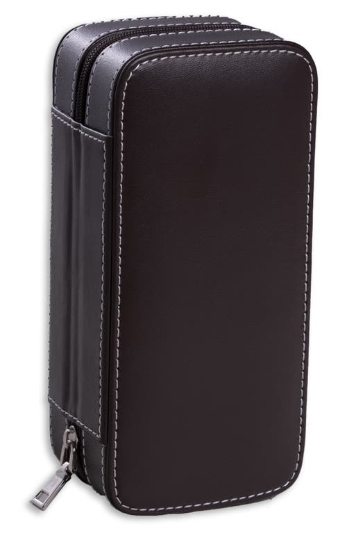 Shop Bey-berk Leather Watch Travel Case In Brown