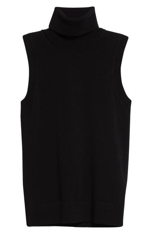 Michael Kors Sleeveless Cashmere Knit Turtleneck Top In Black
