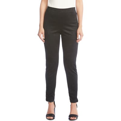 Karen Kane Faux Suede Slit Cuff Pants, Black