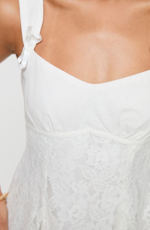 Princess Polly Tadea Embroidered Lace Minidress In White