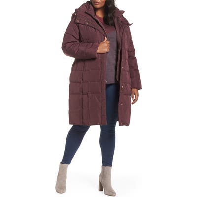Plus Size Cole Haan Signature Bib Inset Coat, Red