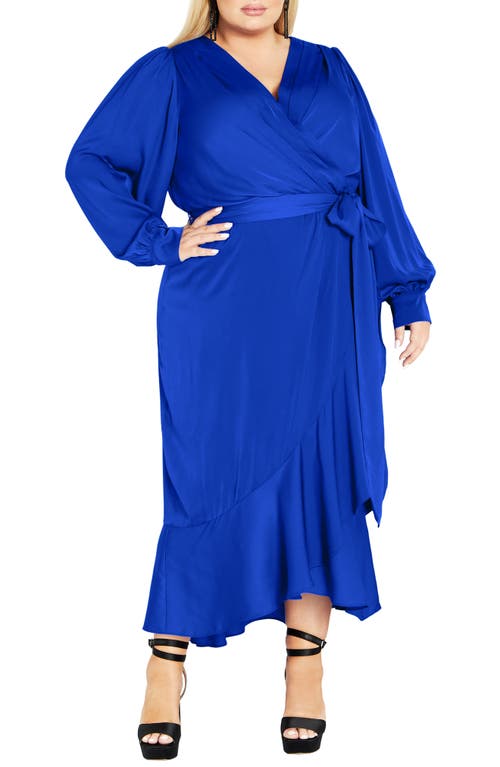 City Chic Ophelia Long Sleeve Faux Wrap Maxi Dress at