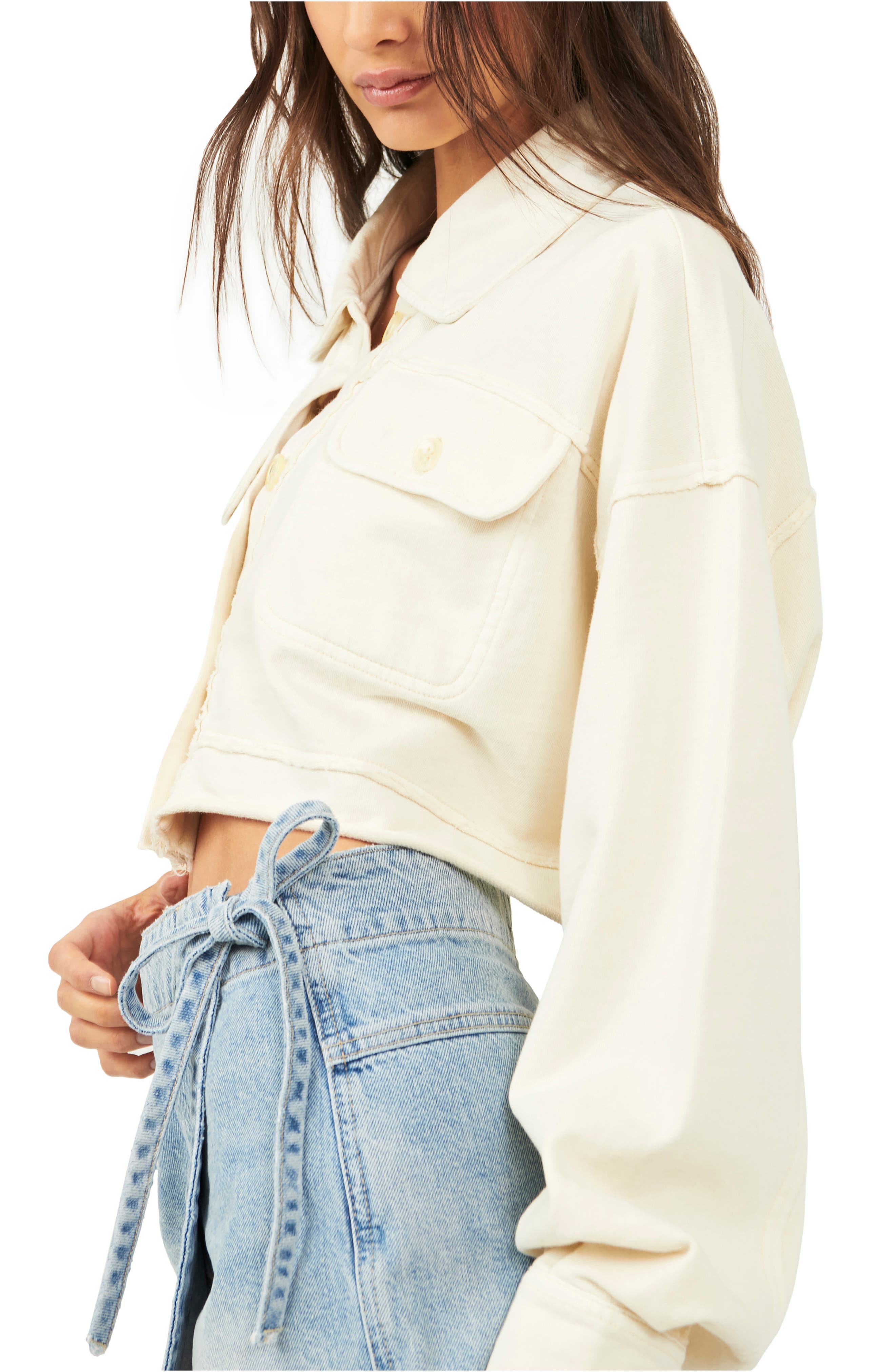 Free People Saturday Cotton Crop Shirt Jacket Nordstromrack