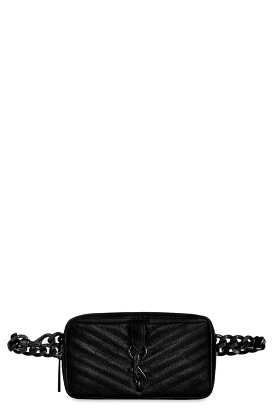 Shop Rebecca Minkoff Edie Quilted Leather Convertible Belt Bag In Black