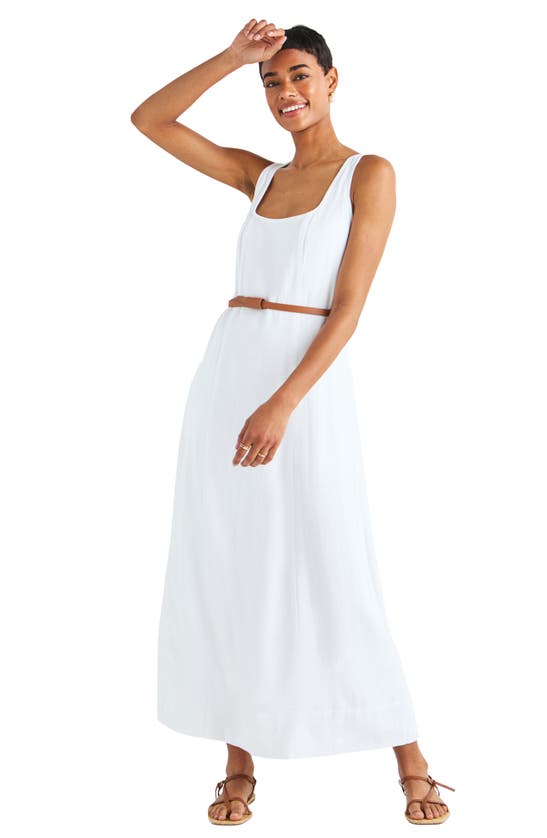 Splendid Womens Pocket Viscose Maxi Dress In White