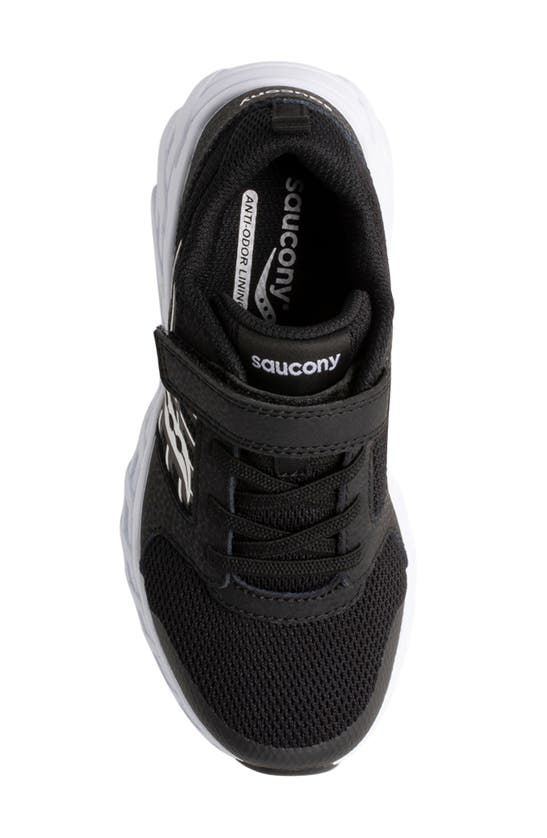Shop Saucony Kids' Wind A/c 2.0 Sneaker In Black/ White