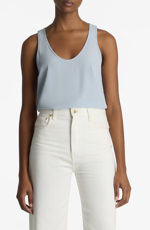 Shop St John St. John Collection Silk Crêpe De Chine Tank In Powder Blue