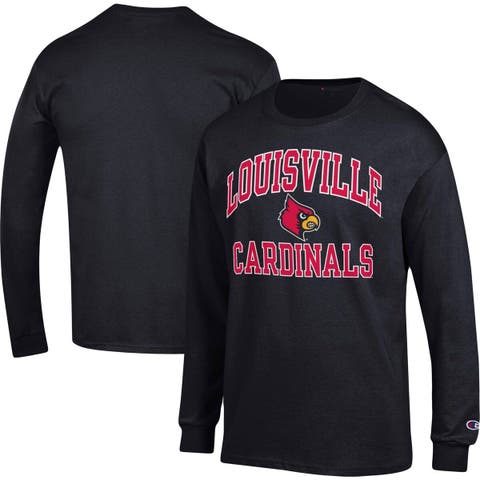 Men's Champion Red Louisville Cardinals High Motor Pullover Sweatshirt Size: Medium