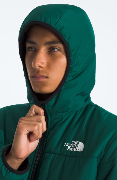 Shop The North Face Kids' Shasta Water Repellent Reversible Hooded Jacket In Evergreen