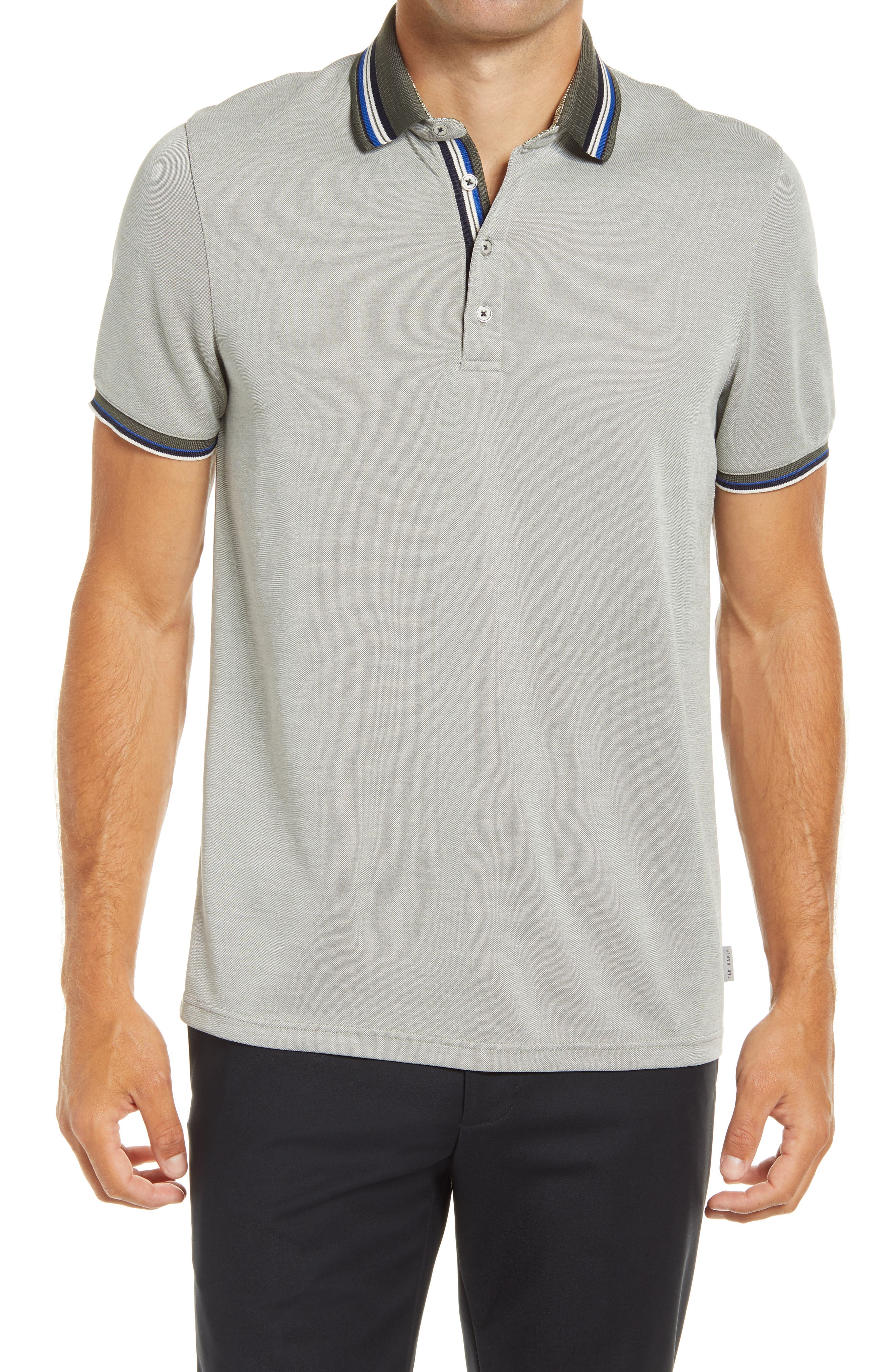 TED BAKER SHRED TIPPED PIQUÉ POLO,5059353395108