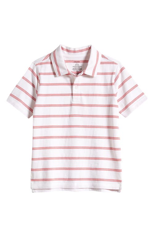 Nordstrom Kids' Stripe Cotton Polo In Pink