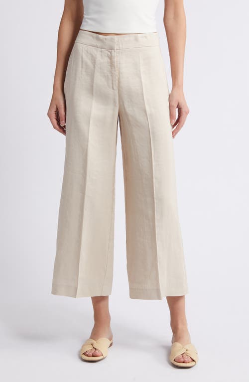 Shop Kobi Halperin Brent Linen Blend Crop Pants In Shell