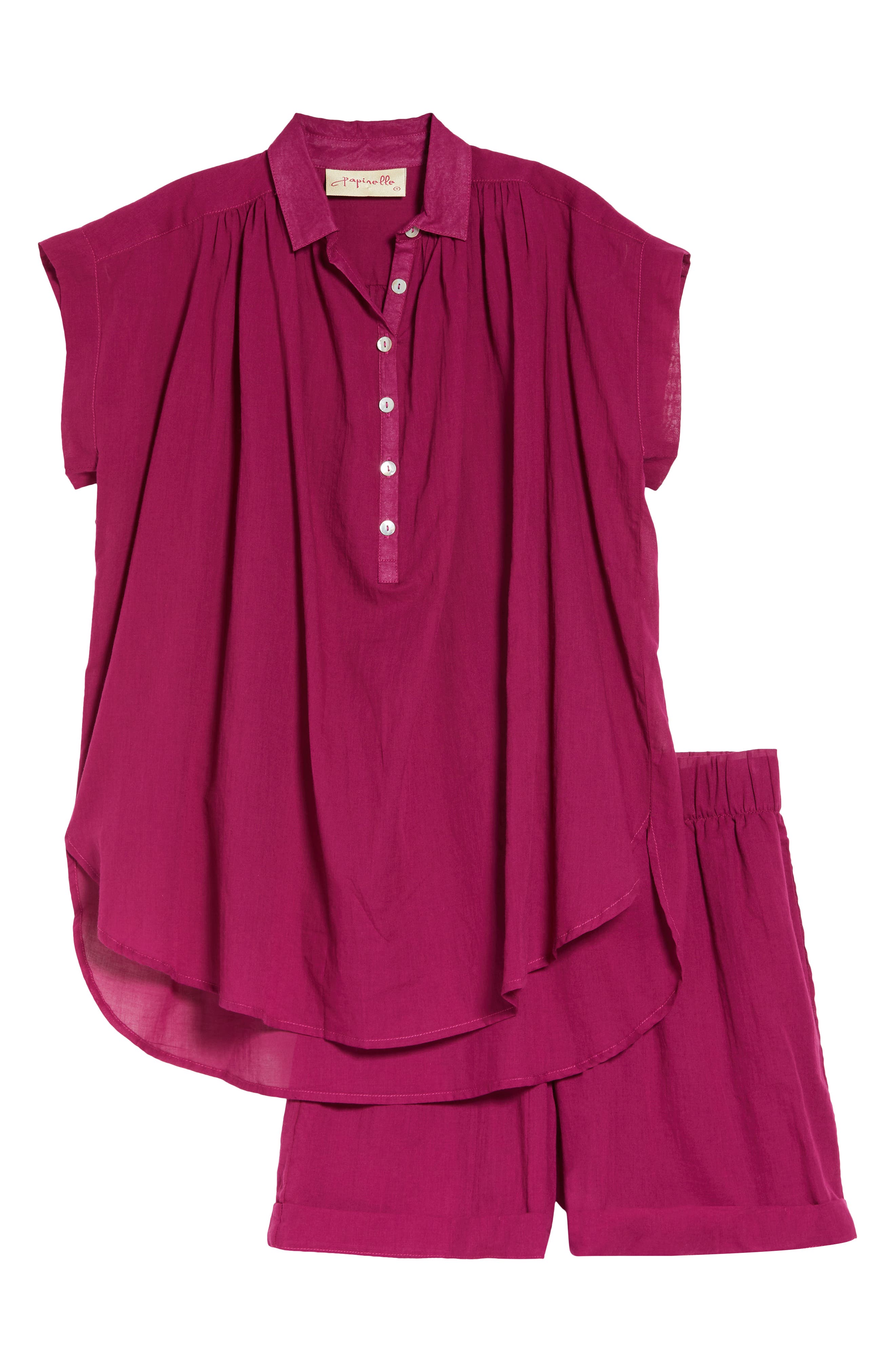 Papinelle Emma Organic Cotton Short Pajamas in Dark Raspberry