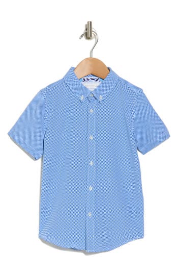 Denim And Flower Kids' Button-down Shirt In Blue/white