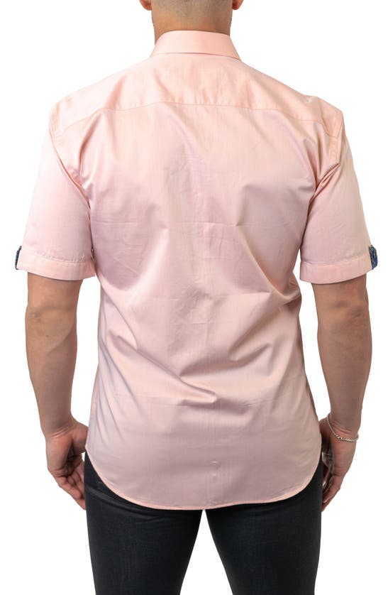 Maceoo Galileo Sorbet Orange Button-up Shirt In Orange