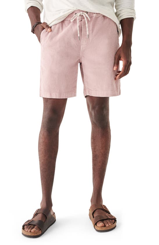 Faherty Drawstring Organic Cotton Corduroy Shorts In Pink