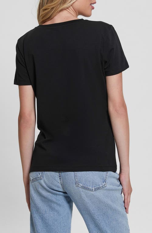 Guess Briana Embellished Logo T-shirt In Jet Black