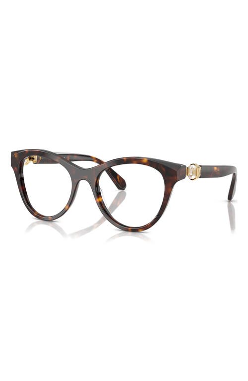 Swarovski 52mm Round Optical Glasses In Dark Havana