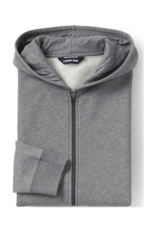 Lands' End School Uniform Kids Zip Front Sweatshirt In Pewter Heather