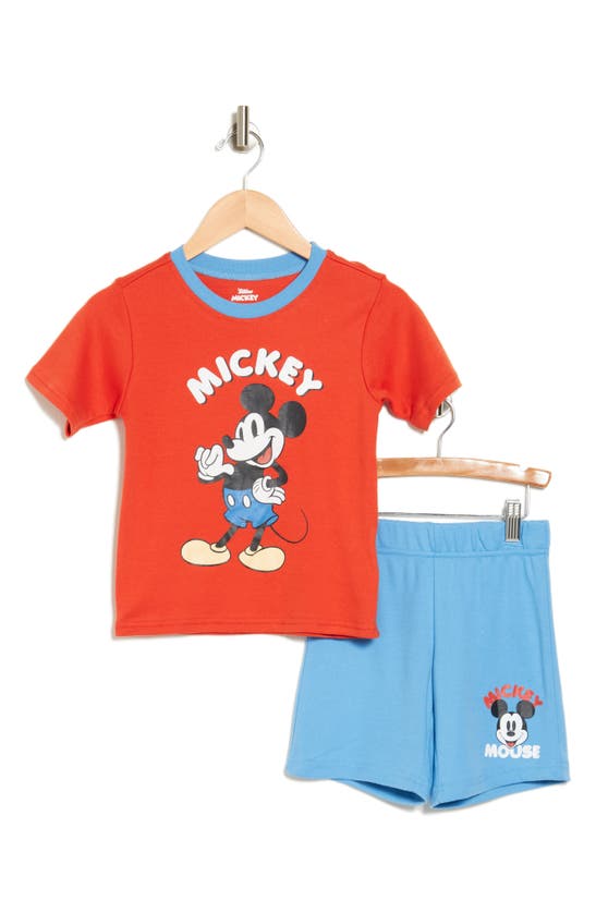 Shop Assorted X Disney® Kids' Mickey Mouse T-shirt & Shorts Set In Rust