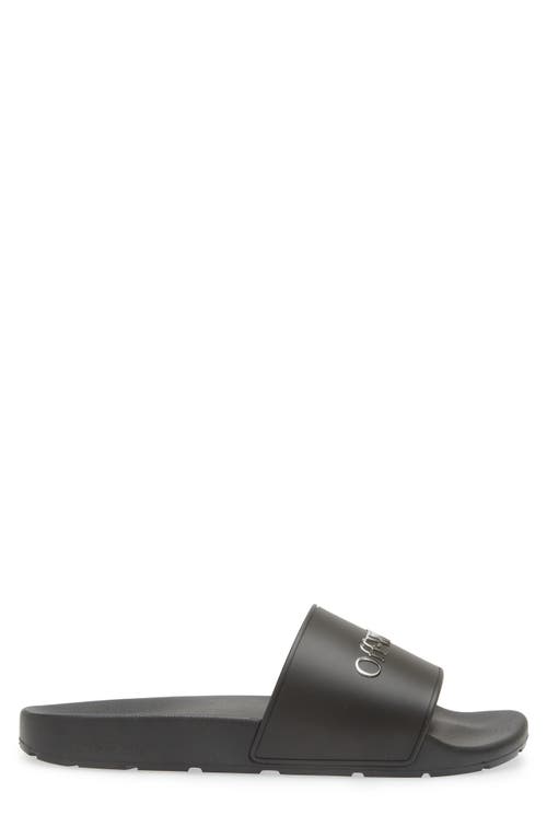Off-white Bookish Gradient Slide Sandal In Black - Silver
