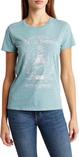 Lucky Brand Blue Moon Glitter Graphic T-Shirt