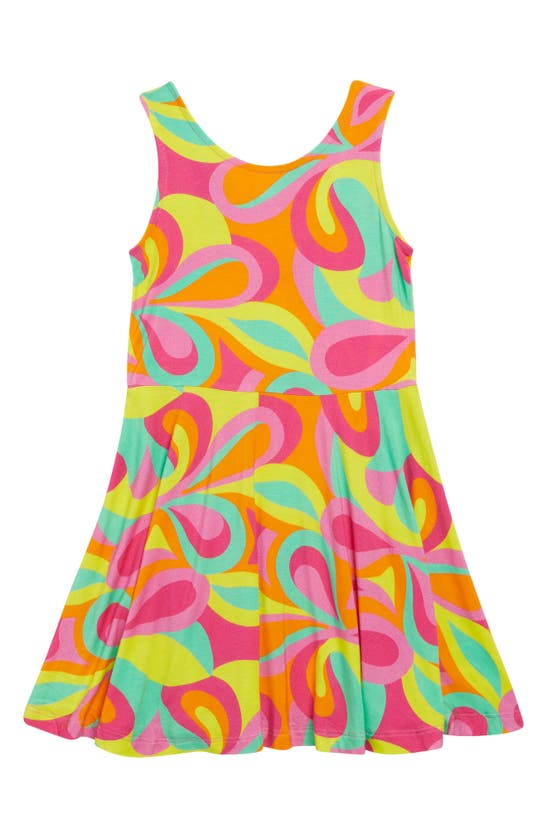 Shop Peek Aren't You Curious Kids' Retro Print Skater Dress In Pink Multi