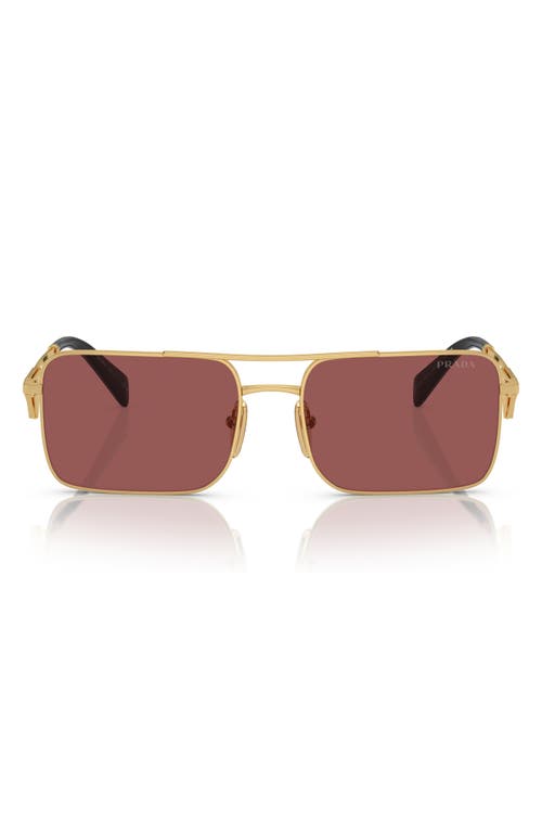 Prada 56mm Rectangular Sunglasses in Gold at Nordstrom