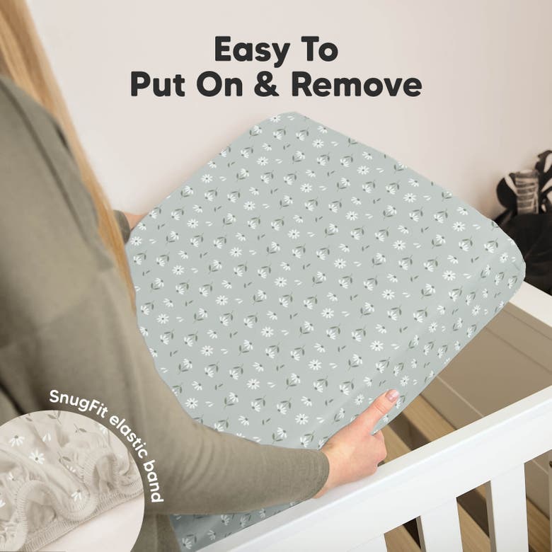 Keababies Soothe Fitted Mini Crib Sheet In Daisies