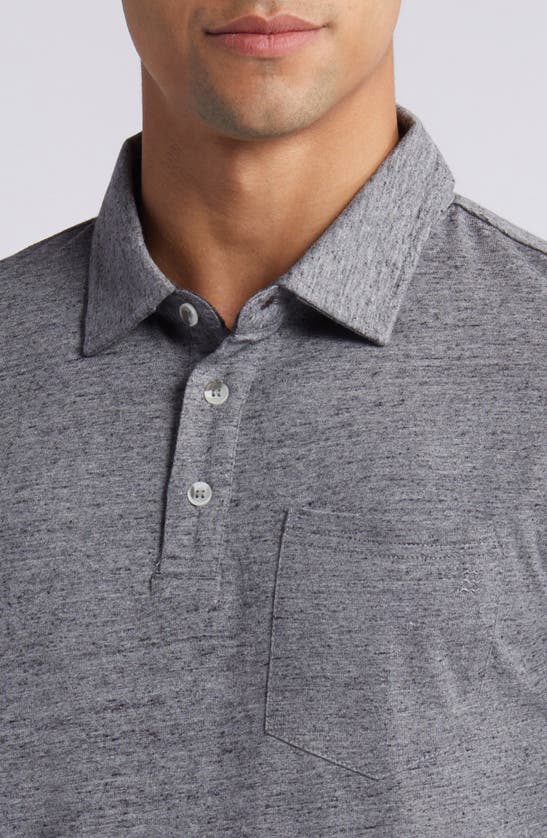 Shop Free Fly Heritage Cotton Blend Polo In Heather Flint