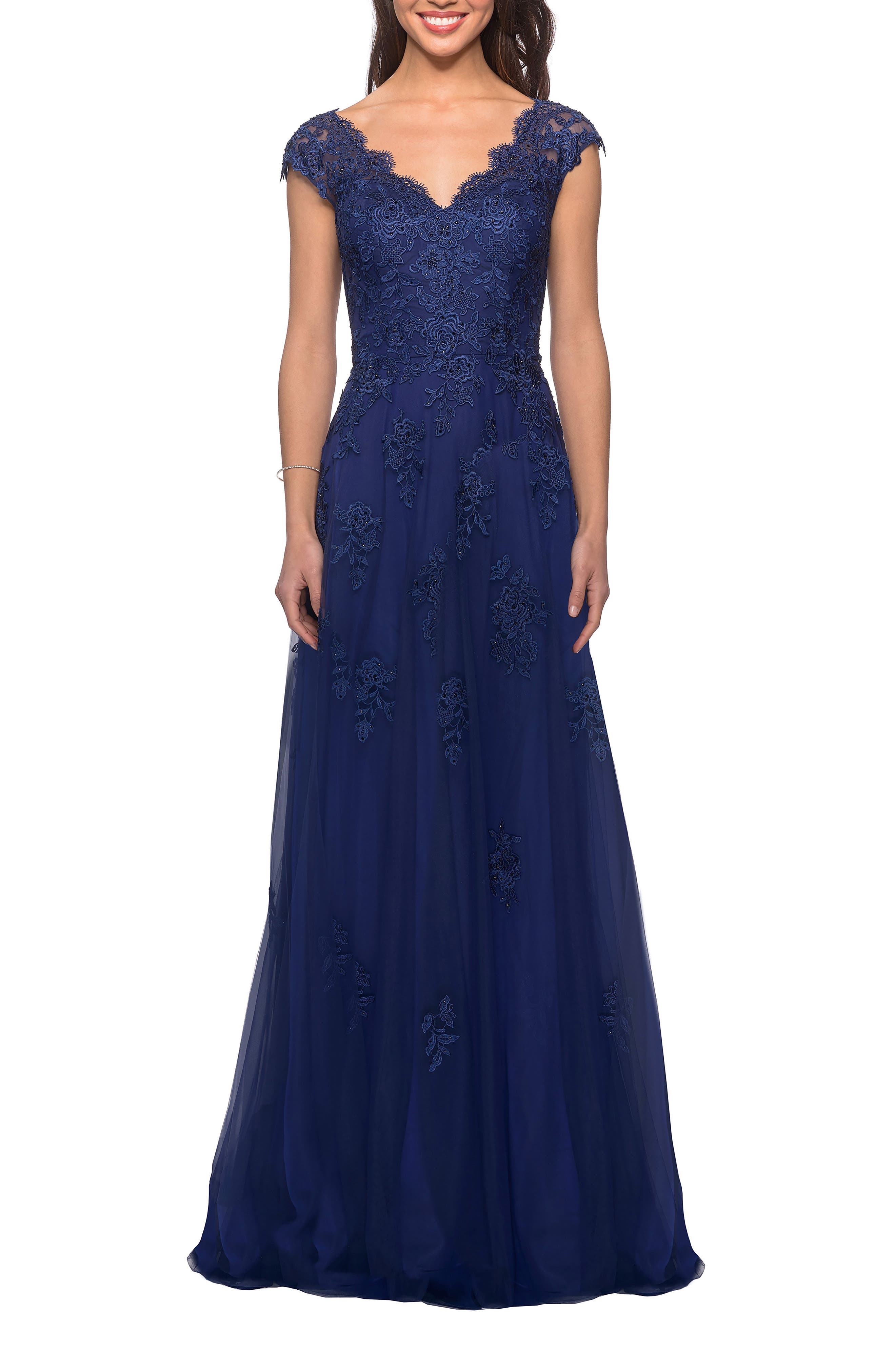 nordstrom blue long dress