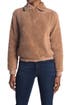 Thumbnail image number 1 of TOPSHOP Faux Fur Quarter Zip Funnel Neck Sweater