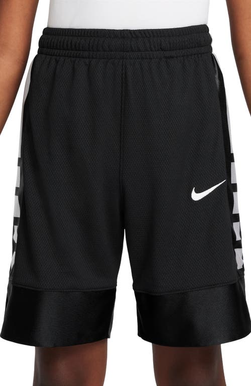 Shop Nike Kids' Dri-fit Elite Basketball Shorts In Black/white