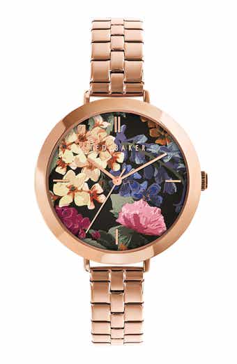 Ted baker rose top gold tone ladies watch