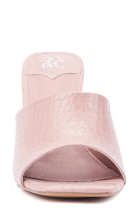 NEW YORK AND COMPANY NEW YORK AND COMPANY DELARA CROC EMBOSSED HEELED SANDAL