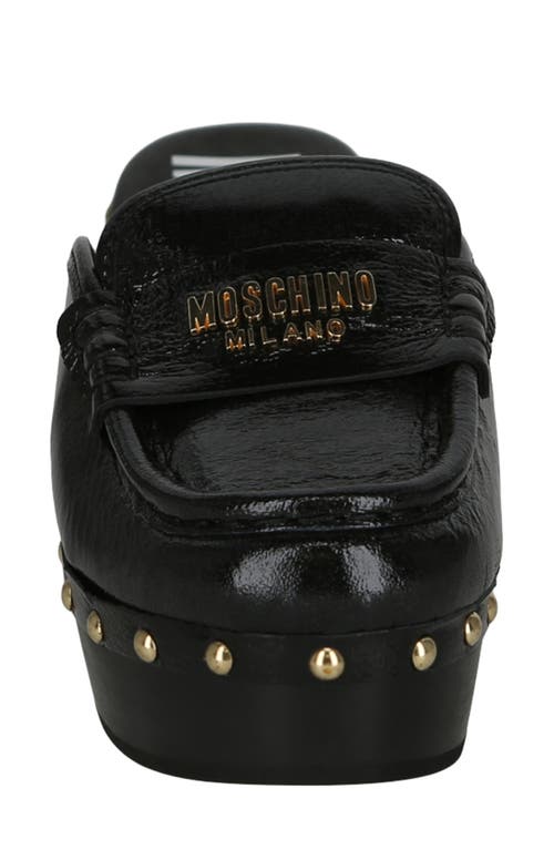 MOSCHINO MOSCHINO PATENT LEATHER PLATFORM CLOG 
