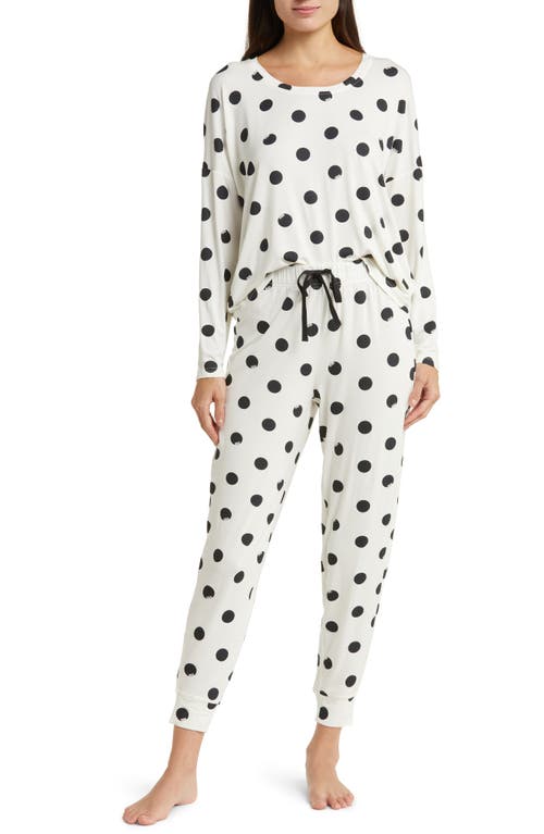 UGG(r) Brigit Print Knit Pajamas in White/Black Dot