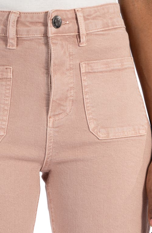 Shop Kut From The Kloth Reese Patch Pocket Raw Hem Crop Slim Straight Leg Jeans In Rose