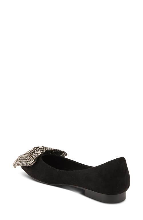 Shop Azura By Spring Step Adularia Bow Flat In Black Suede