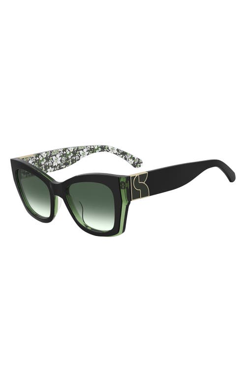 Kate Spade New York Jayda 53mm Gradient Cat Eye Sunglasses In Green/green Shaded