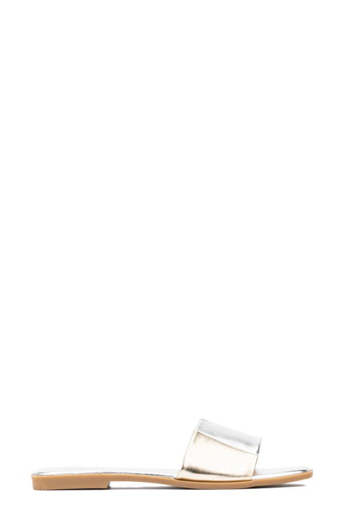 New York And Company Janice Slide Sandal In Silver/gold
