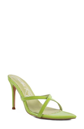 London Rag Spellbound High Heeled Pointed Toe Sandal In Avocado