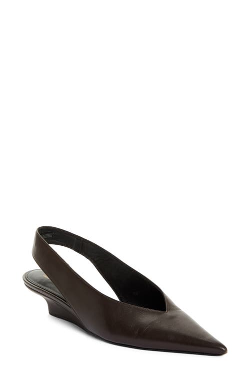 Shop Totême Toteme The Wedge Heel Slingback Pump In Bark