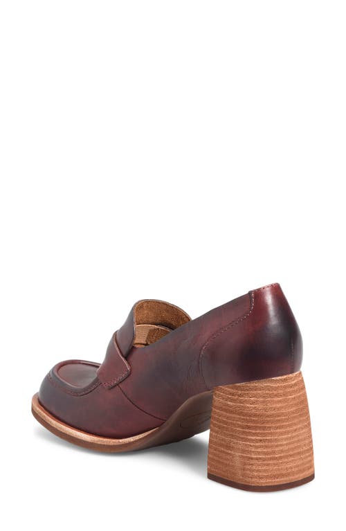 Kork-ease Women Aston Block Heel Loafer In Burgundy In Burgundy Leather