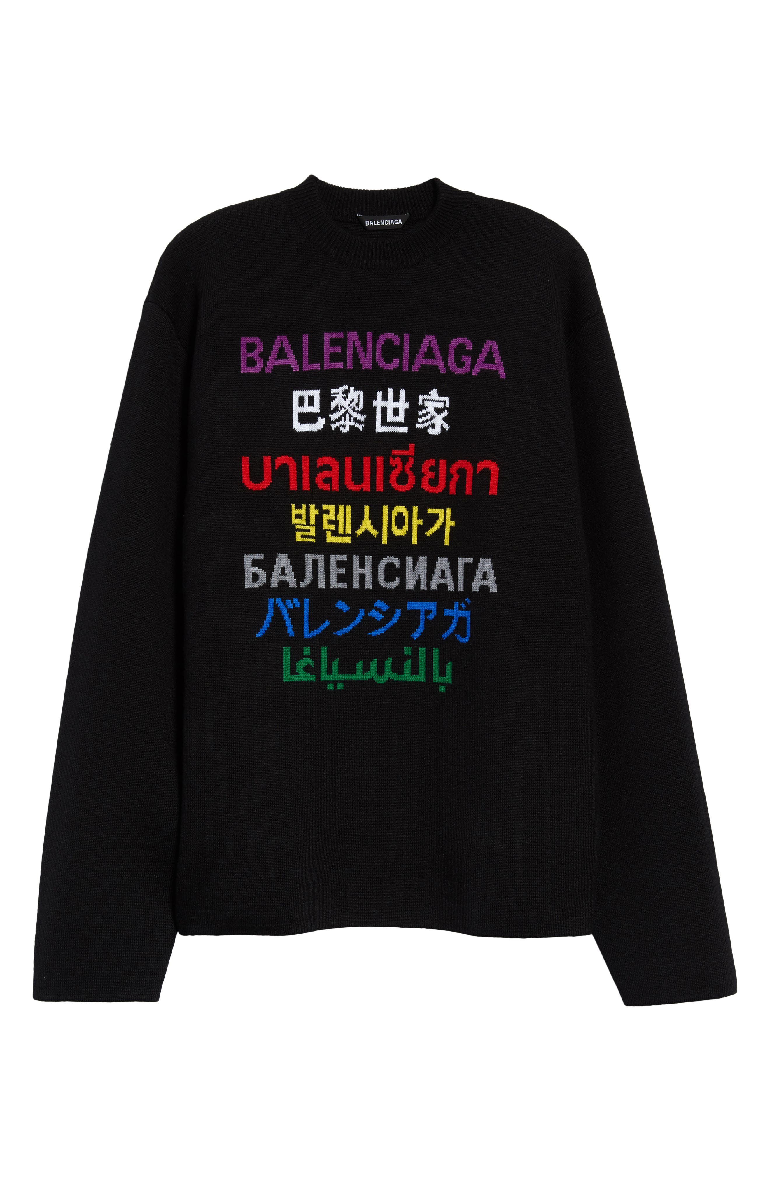 balenciaga men's logo sweater