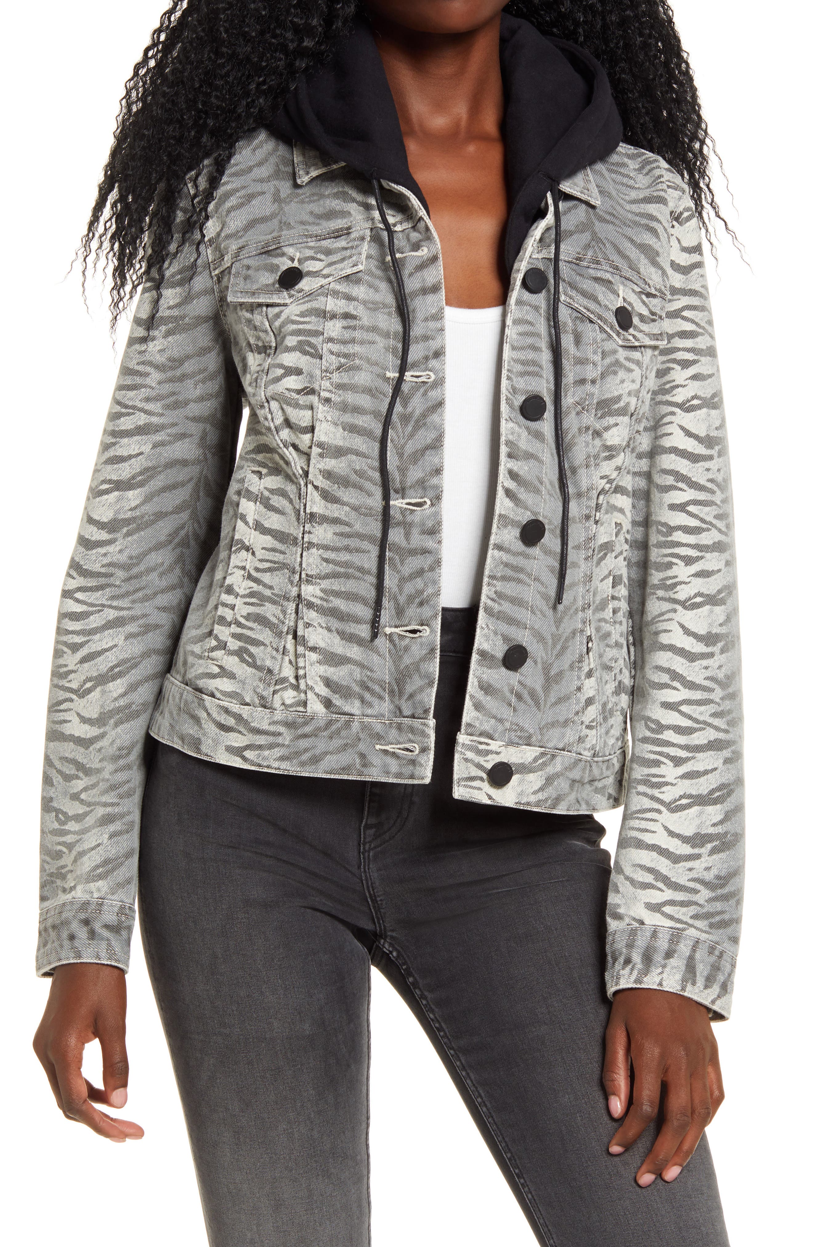 denim jacket with removable hood