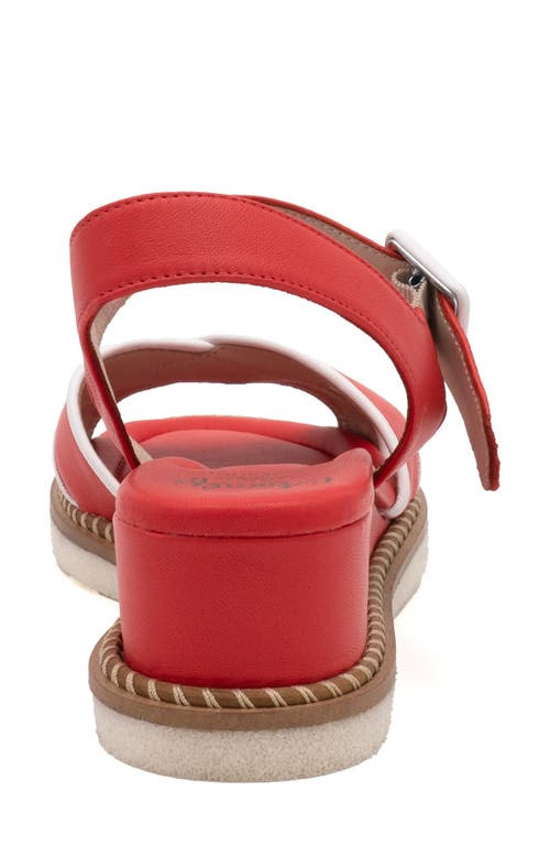Amalfi By Rangoni Montecarlo Wedge Sandal In Coral/white Parma Combo